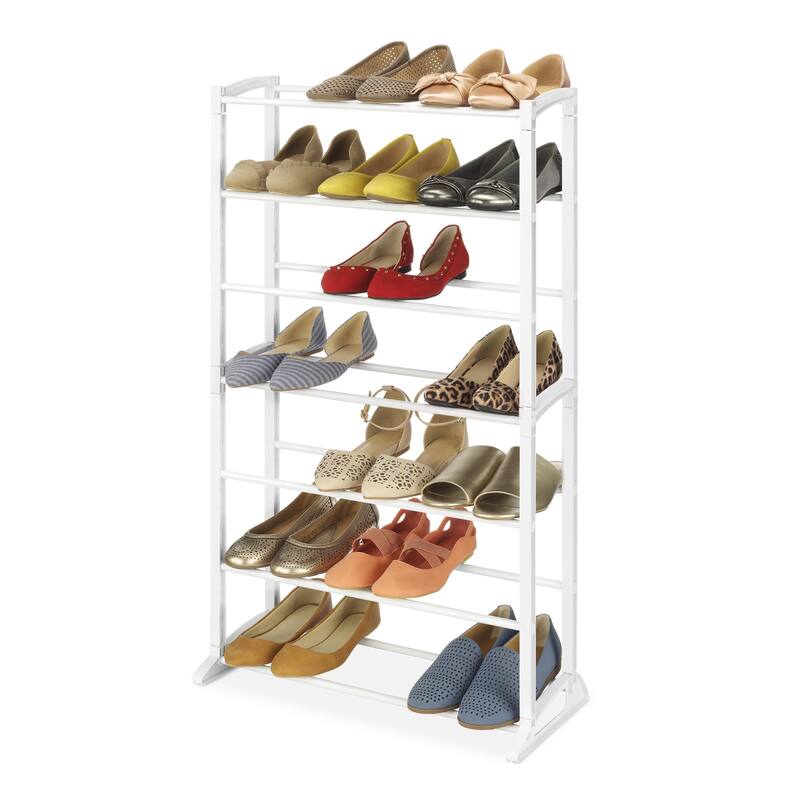 Whitmor Shoe Rack - 21-Pair - White