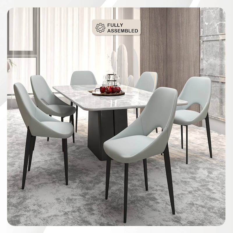Amalfi Set of 4 Dining Chairs - Stylish & Comfortable Curved Open Back Accent Chair - Versatile Seating for Home or Apartment