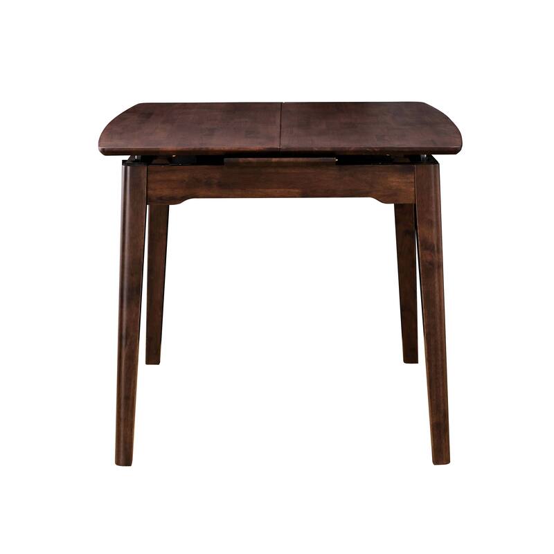 Furniture of America Abigail VIII Mid-Century Modern Rich Walnut Extendable Self-Storing 53-inch Counter Height Dining Table
