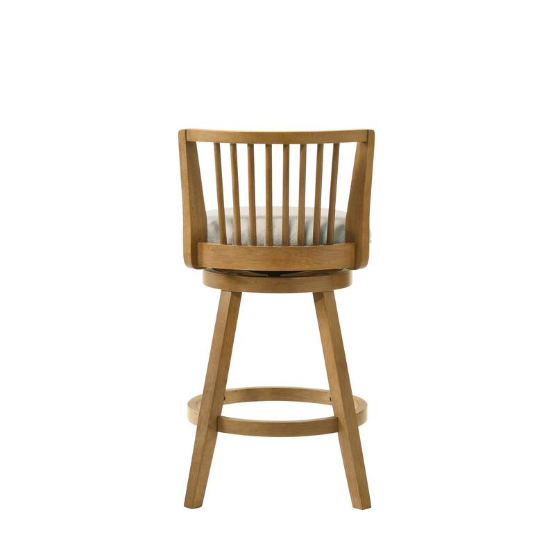 Harper Modern Swivel Bar Stool, Upholstered Counter Height Chair with Solid Wood Frame