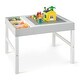 preview thumbnail 2 of 8, 3 in 1 Wooden Kids Table with Storage and Double-Sided Tabletop-White - 31.5” x 23.5” x 23”