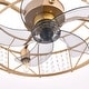 preview thumbnail 5 of 16, 20" Gold Caged Farmhouse Crystal Ceiling Fan Light