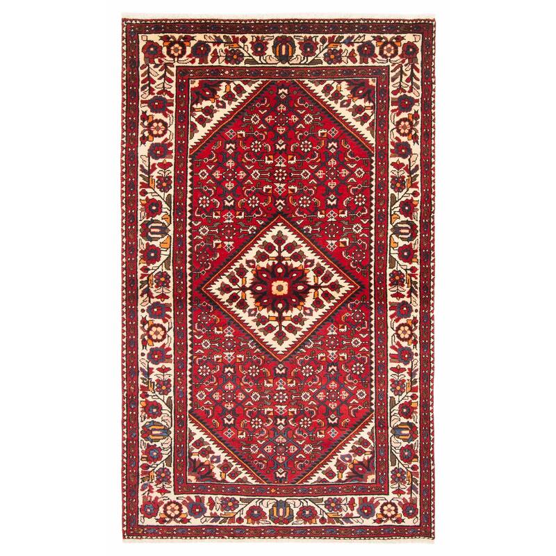 ECARPETGALLERY Hand-knotted Andelz Red Wool Rug - 3'8 x 7'7 - Red - 3'8 x 7'7