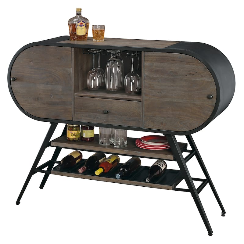 Howard Miller Octavia Grey Wood Wine & Bar Cabinet