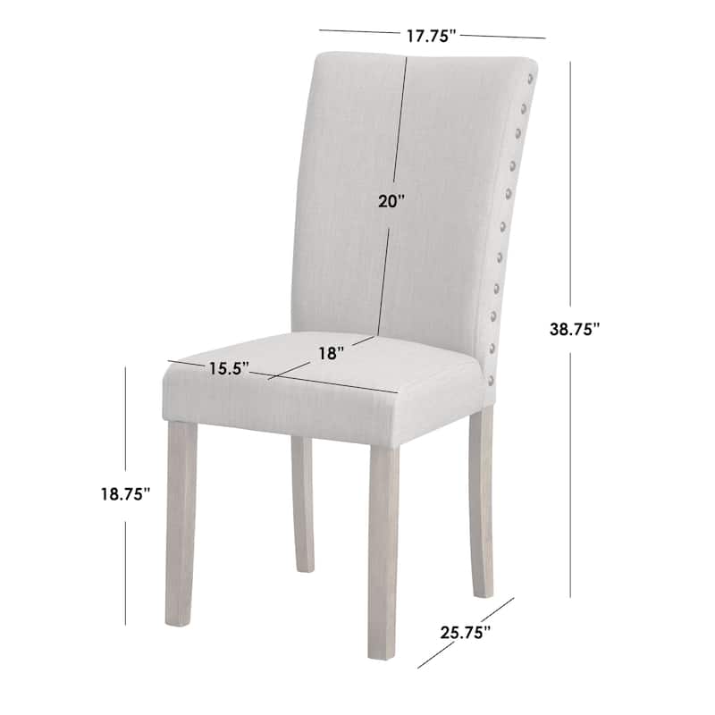 Simple Living Atwood Nailhead Parson Dining Chairs (Set of 2)