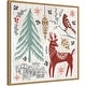 preview thumbnail 2 of 7, Woodcut Christmas V by Daphne Brissonnet Framed Canvas Wall Art