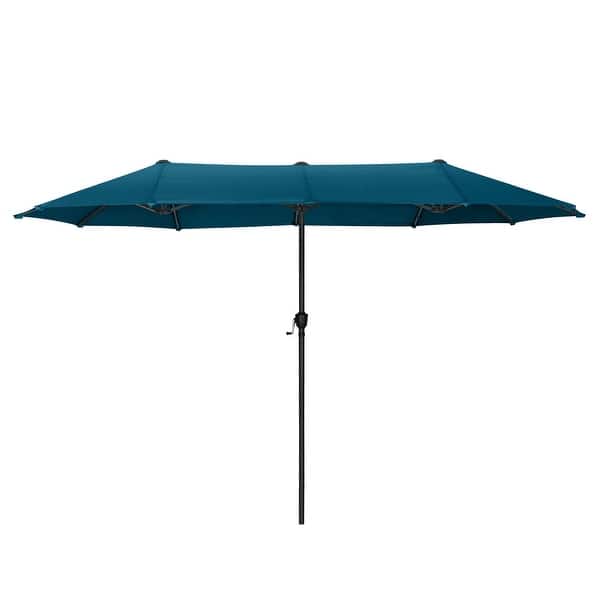 7x10 off set patio umbrella SAFAVIEH Outdoor Living Zimmerman 7 x 10 Ft Rectangular UV Protected  Umbrella - Overstock