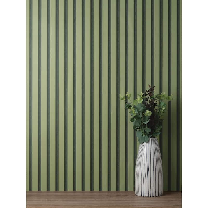 Fine Decor Reggie Olive Vertical Slats Wallpaper