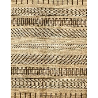 Ahgly Company Machine Washable Abstract Brown Gold Area Rugs - Bed Bath