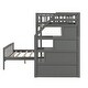 preview thumbnail 10 of 29, Cottage Concise Style Twin over Full Loft Bed with Storage Staircase,Solid Wood Versatile Bed with Full-Length Guardrail