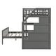 preview thumbnail 10 of 29, Twin Over Full Loft Bed with Staircase, Storage, Reversible Ladder, Grey