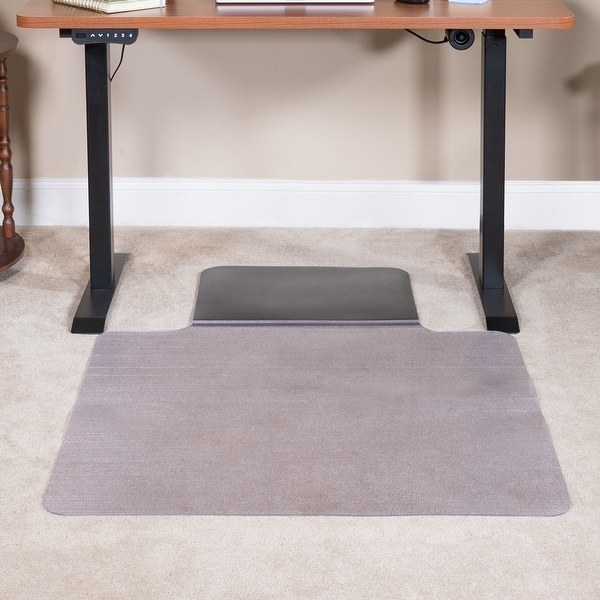 Standing desk on 2025 carpet
