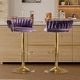 preview thumbnail 130 of 198, Modern Velvet Adjustable Swivel Bar Stools Set of 2