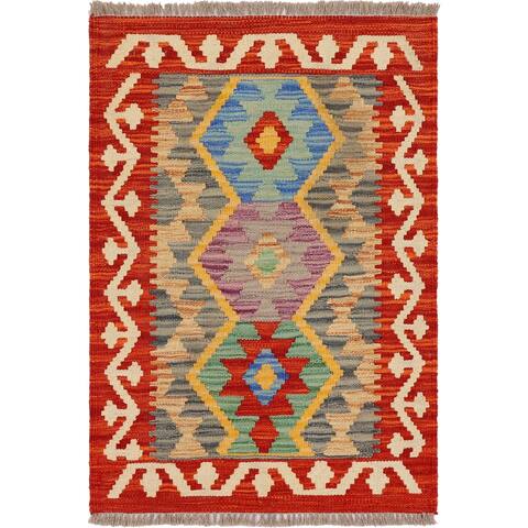 Turkish Southwestern Jayleen Hand-Woven Kilim Rug - 1'11'' x 2'10'' - 1'11'' x 2'10''