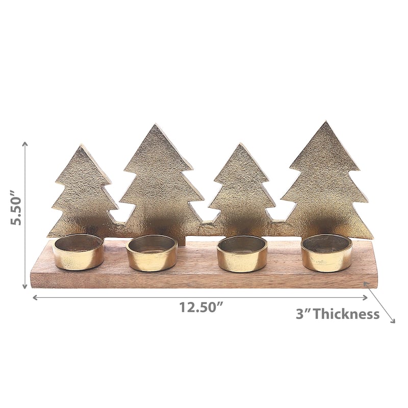 Christmas Metal Star Tree 4 Tealight Holder - N/A