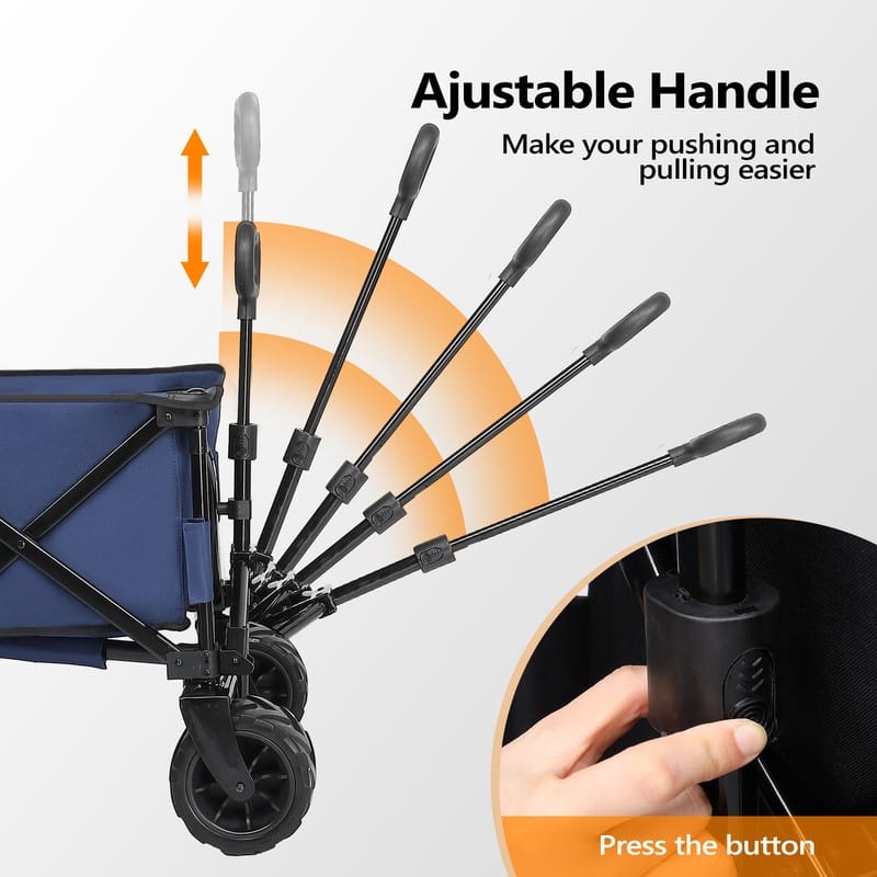 Garden Cart 220lbs Capacity Portable Collapsible Utility Wagon - N/A