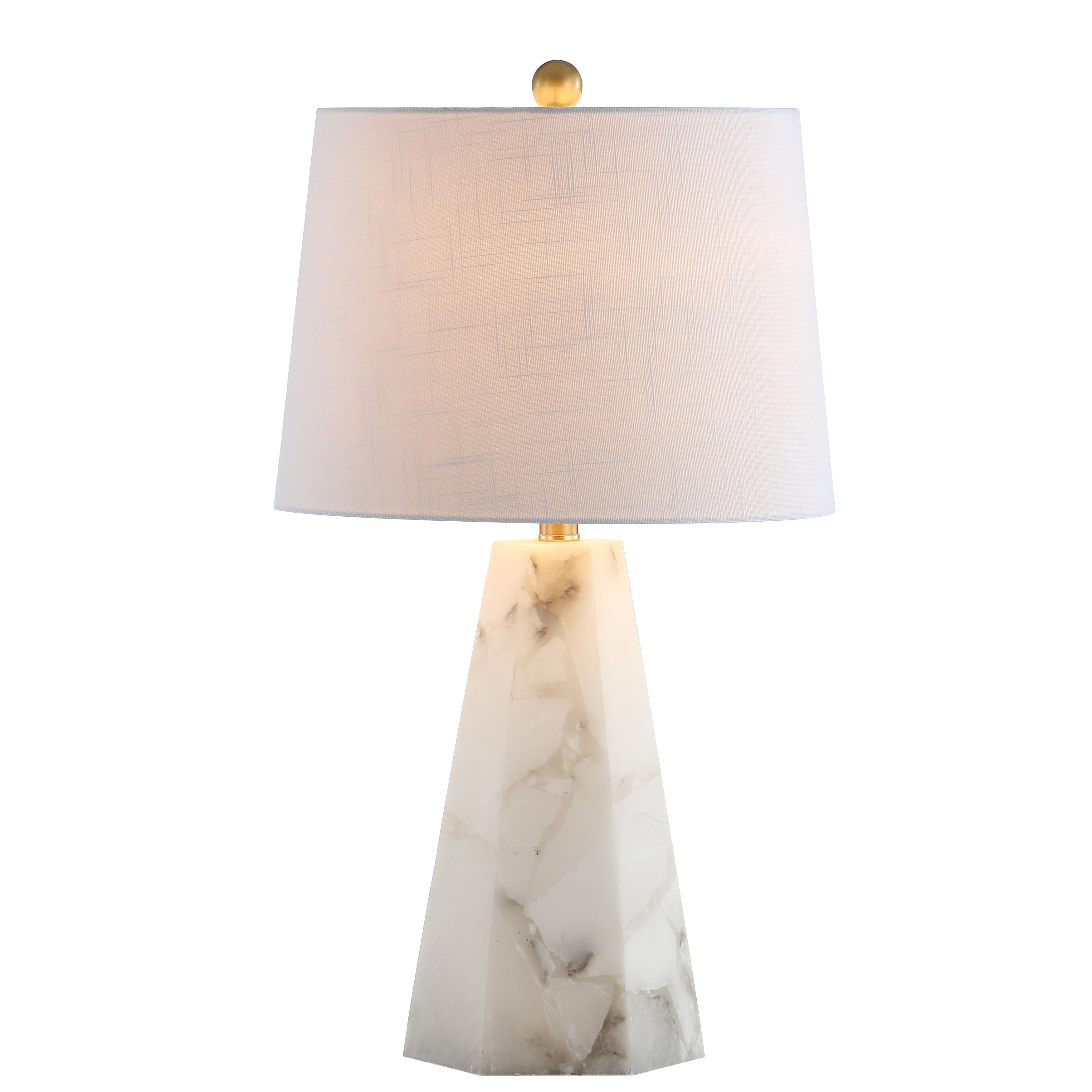 JONATHAN Y Highland 25.5" Alabaster LED Table Lamp, White