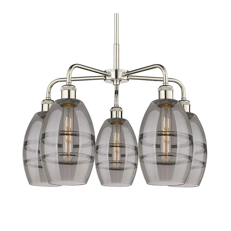 Innovations Lighting 516-5CR-14-24 Vaz Chandelier Vaz 5 Light 24" Wide - Polished Nickel / Smoked