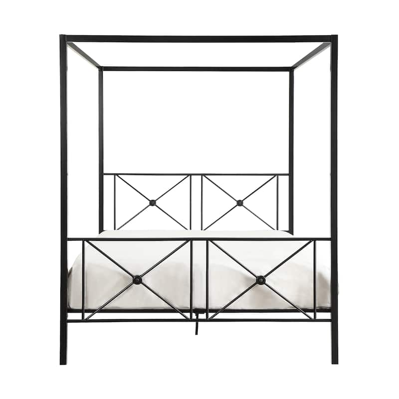 Marnie Double-Cross Canopy Metal Bed