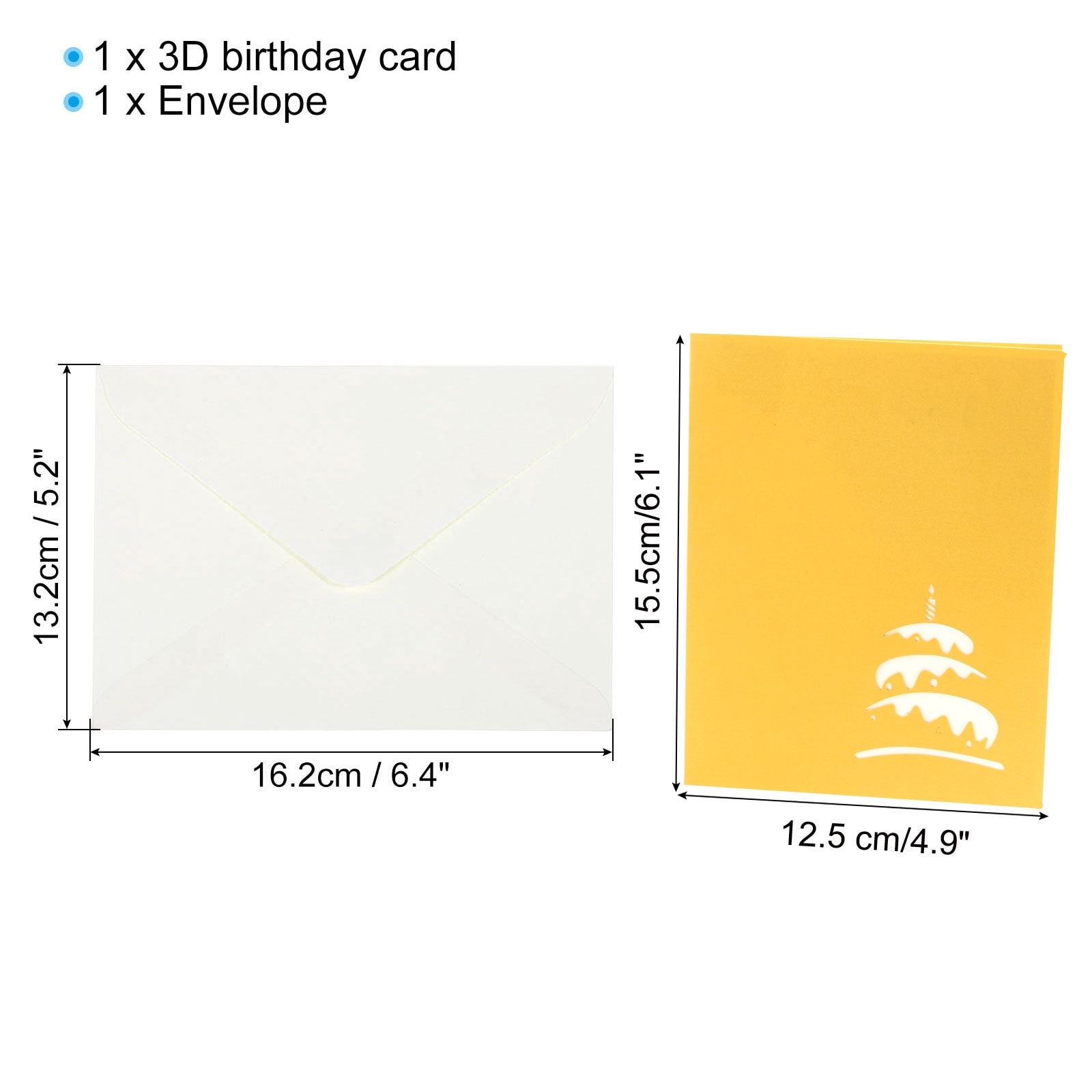 Birthday Card Pop-Out Cake Birthday Card Gift Card Funny Happy Birthday 3D Sweet with Envelope for Women Gift Best Friend