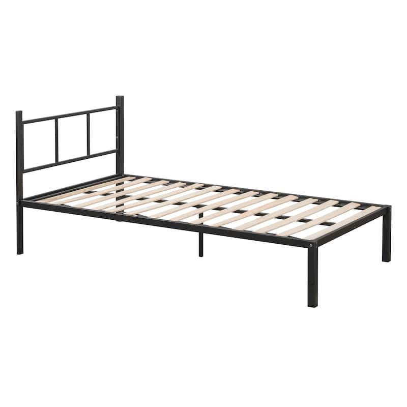Space-Saving Metal Triple Twin Bunk Bed with Convertible Design and Full-Length Guardrails