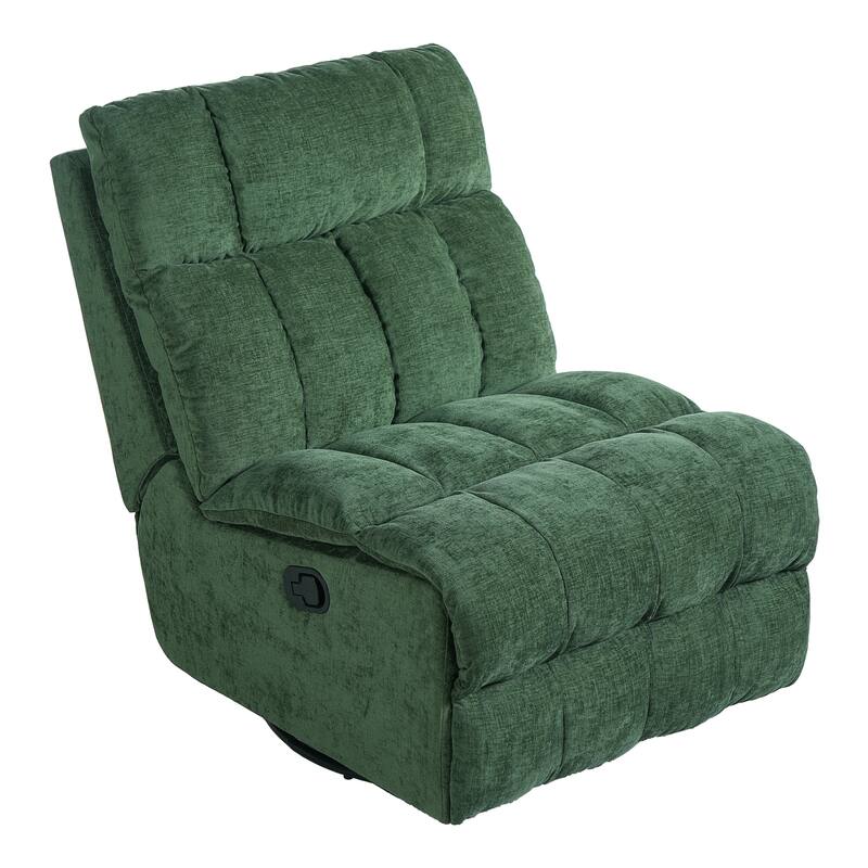 360° Swivel Rocker Recliner Chair Chenille Upholstered Manual Recliner