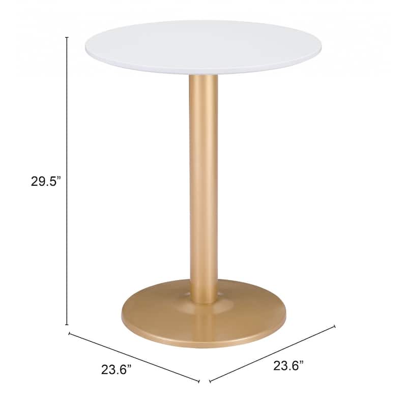 HomeRoots 24" Gold And White Round End Table