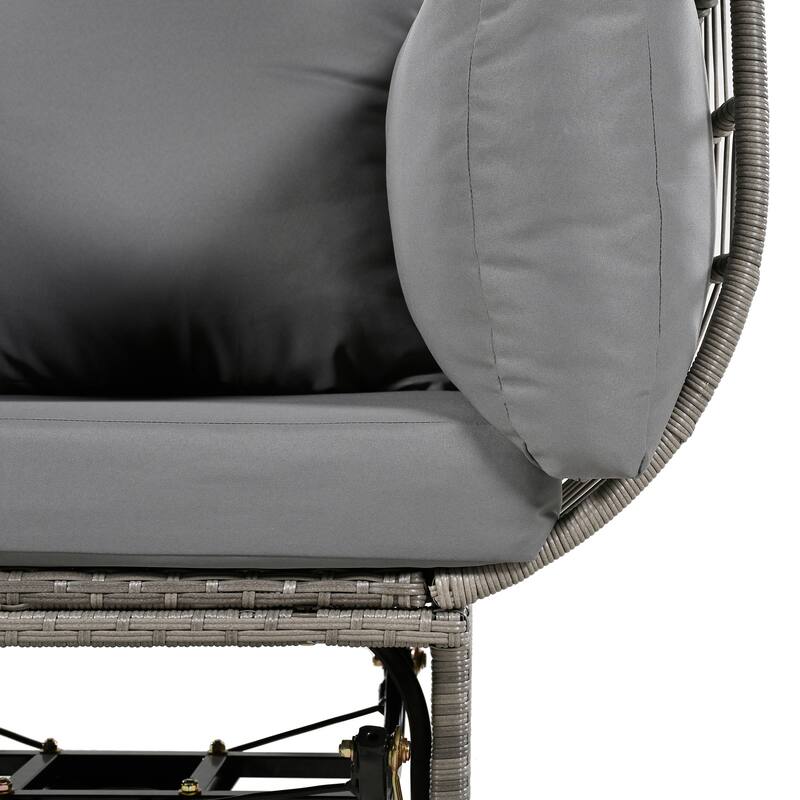 Nestfair Rattan Egg Patio Chair Swivel Chair with Rocking
