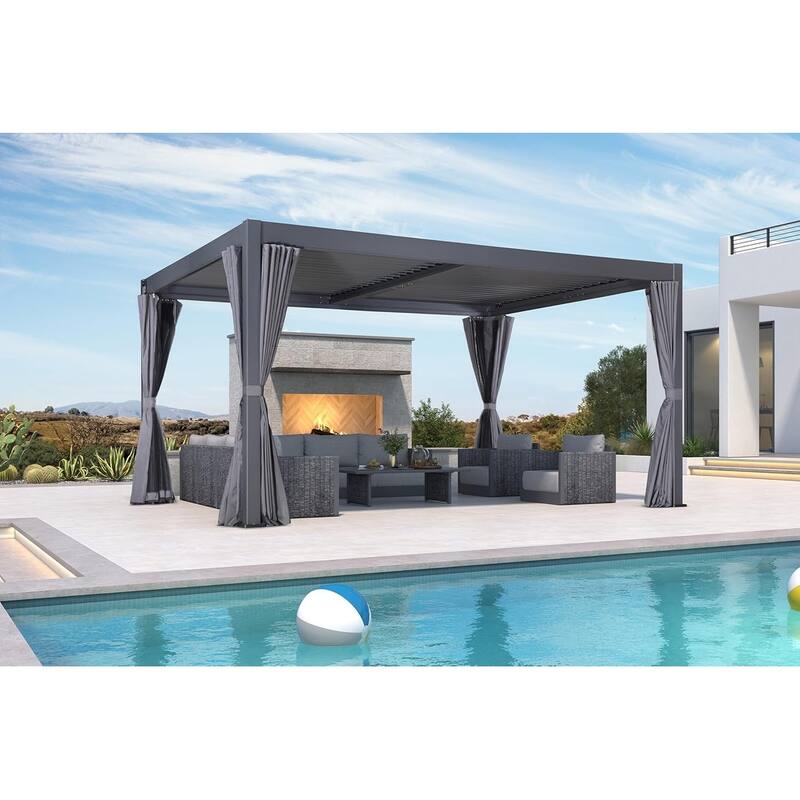 PURPLE LEAF Sanori Patio Conversation Set with Grey Ottoman and Cushion Patio Sofas Sectional Set for Poolside Graden