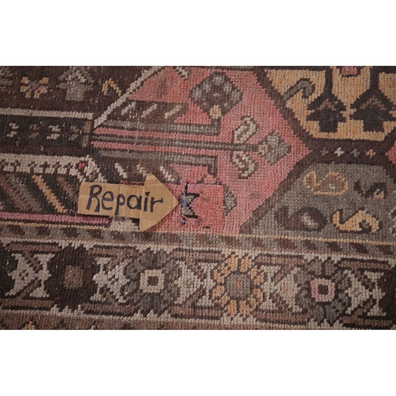 Distressed Bakhtiari Persian Runner Rug Handmade Wool Carpet - 3'5" x 10'0"