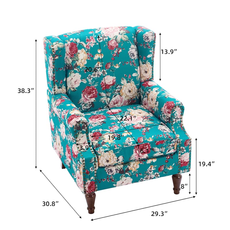 Upholstered Accent Chair Nailhead Trim Arm Chair