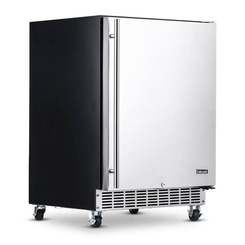 NewAir Premium Built-in Outdoor Refrigerator 160 Can Storage Beverage Cooler Center Fridge for Patio - Stainless Steel