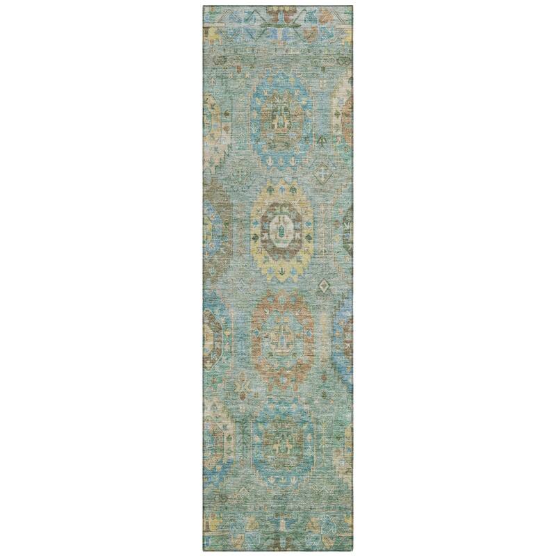 Machine Washable Indoor/ Outdoor Vintage Traditional Chantille Rug
