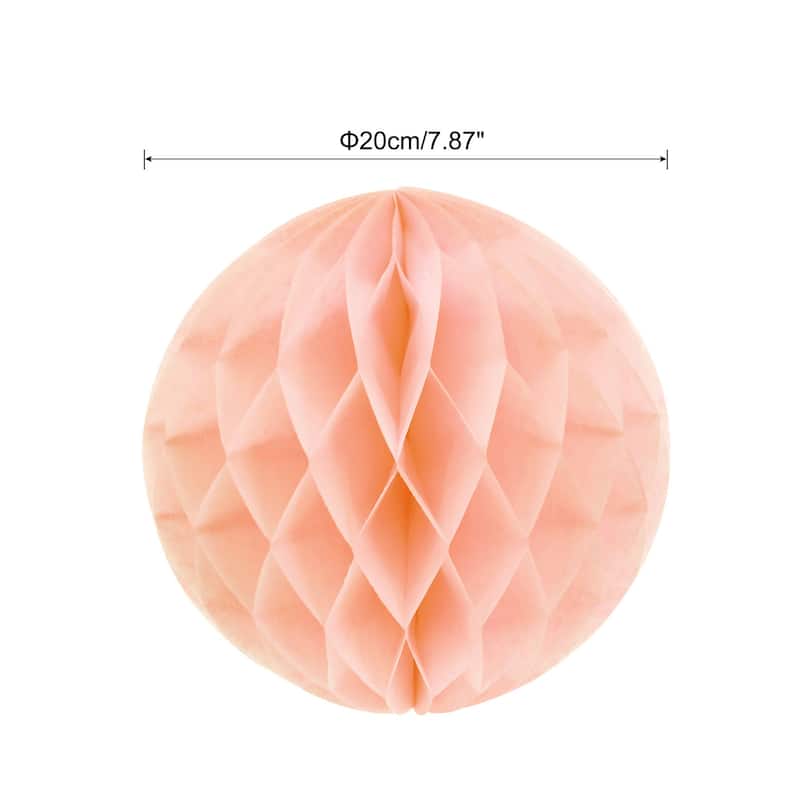 6Pcs Paper Pom-Poms Balls Paper Tissue Flower Ball for Party Decor - Light Orange - 8 Inch