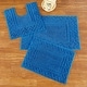 preview thumbnail 5 of 11, 3-Piece Diamond Border Skid-Resistant Bath Rug Set Blue
