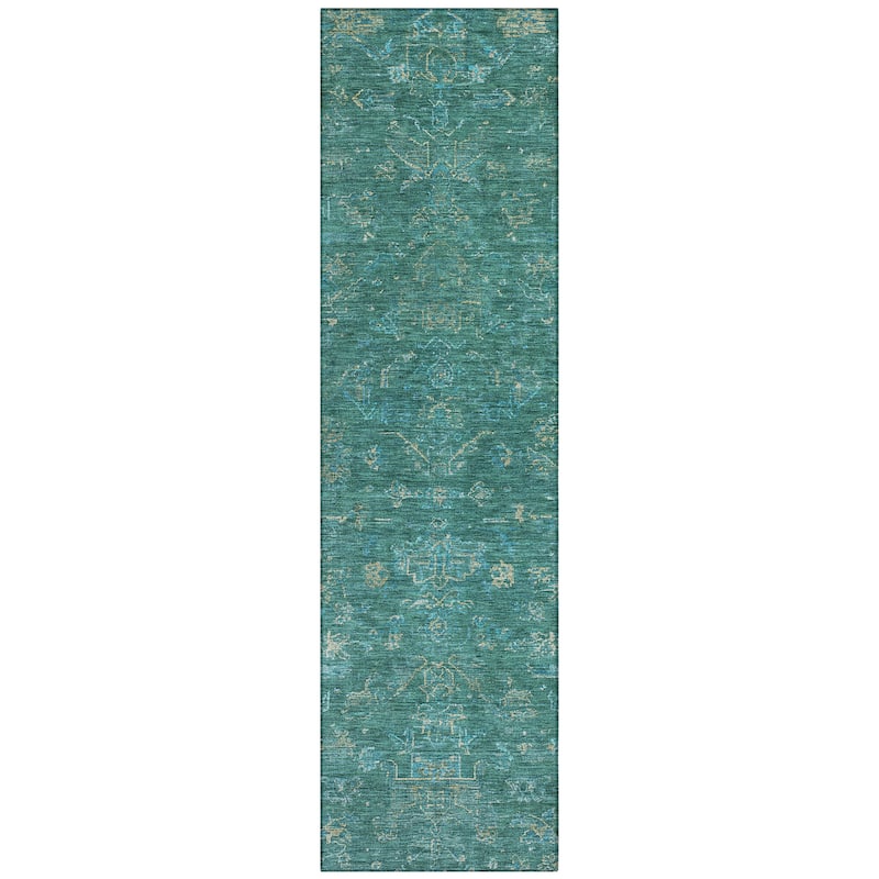 Machine Washable Indoor/ Outdoor Traditional Chelsea Chantille Rug