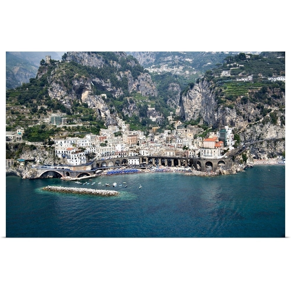 Shop High Angle View Of A Town Amalfi Atrani Amalfi Coast Salerno Campania Italy Poster Print Overstock 16891720
