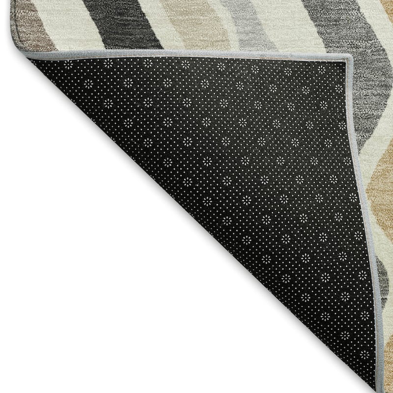 Machine Washable Indoor/ Outdoor Funky Stripe Chantille Rug
