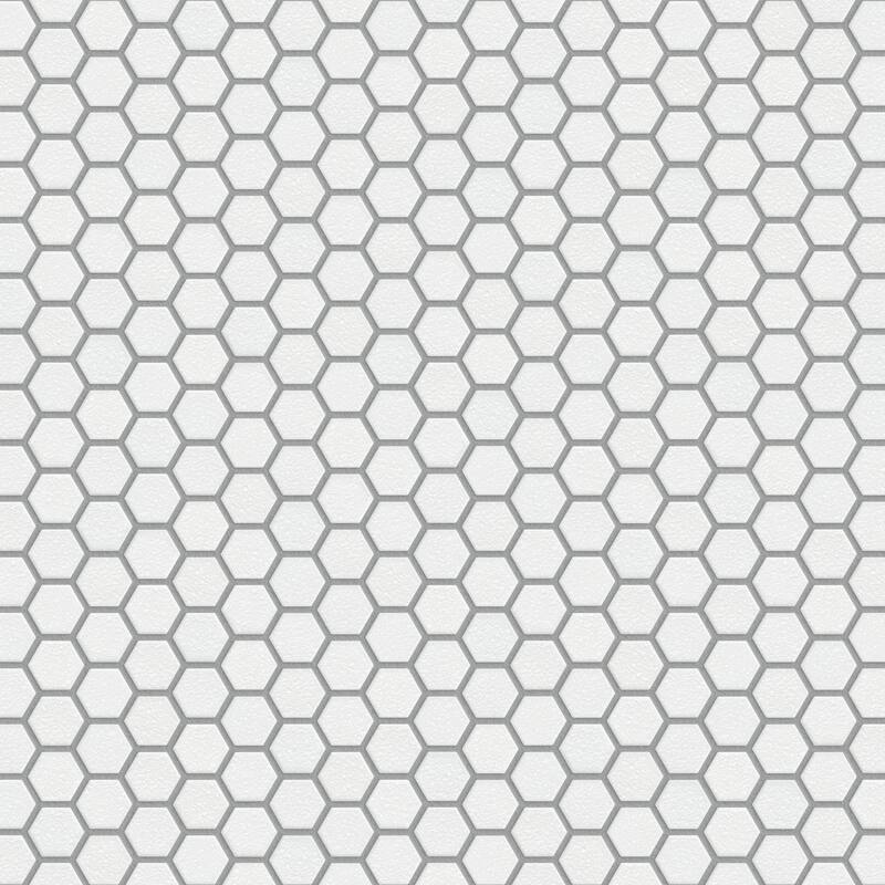 Merola Tile Hudson 1" Hex Crystalline White 11-7/8" x 13-1/4" Porcelain Floor and Wall Tile