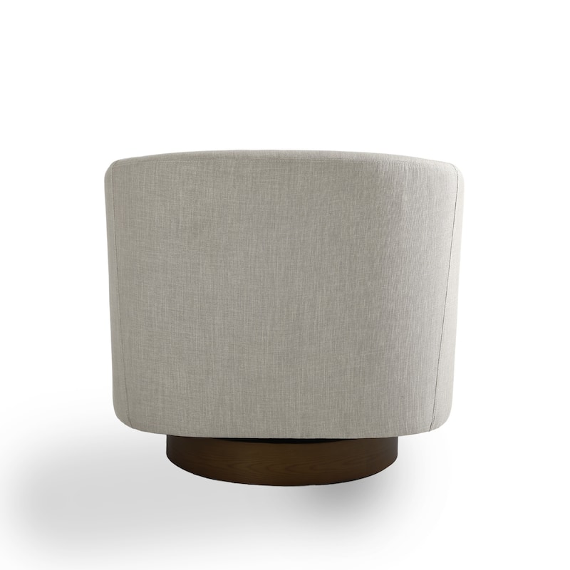 Faux Leather Wide Seat Swivel Barrel Chair