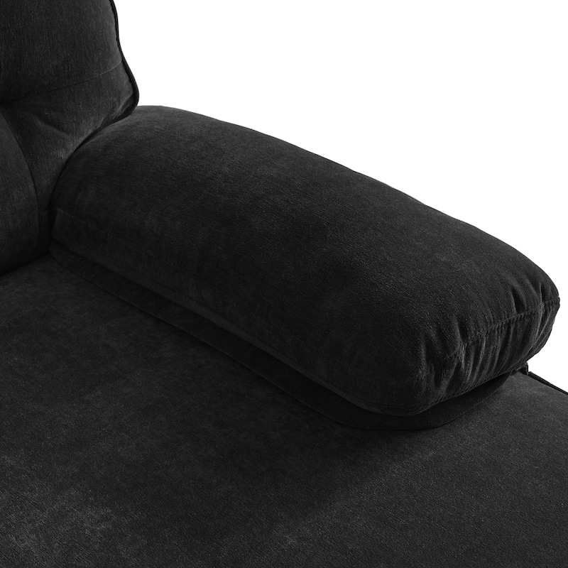 82.6" Velvet L-Shaped Sectional Sofa with Cloud-Like Cushions