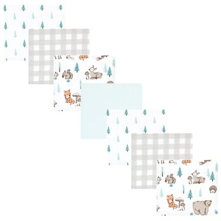 Hudson Baby Cotton Flannel Receiving Blankets Bundle, Neutral Woodland Pals, One Size - Neutral Woodland Pals - One Size