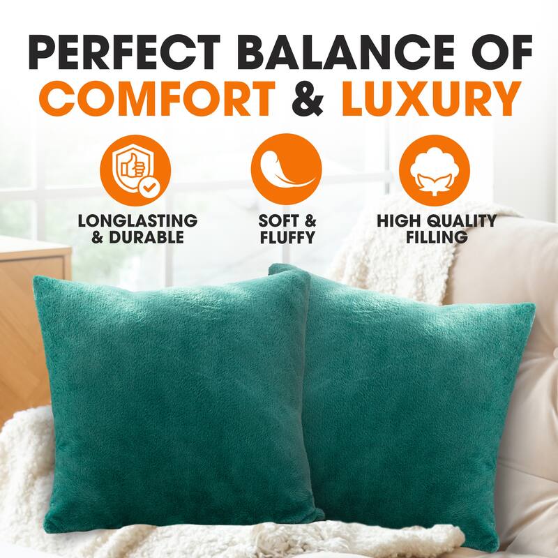 Cheer Collection Set of 2 Ultra Soft and Fluffy Throw Pillow