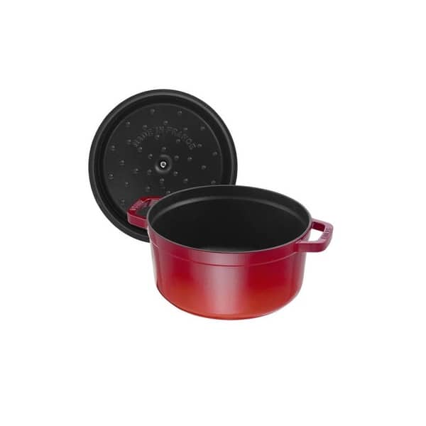 Staub 26cm / 5.5 qt Cast Iron Round Cocotte, Cherry - Bed Bath 