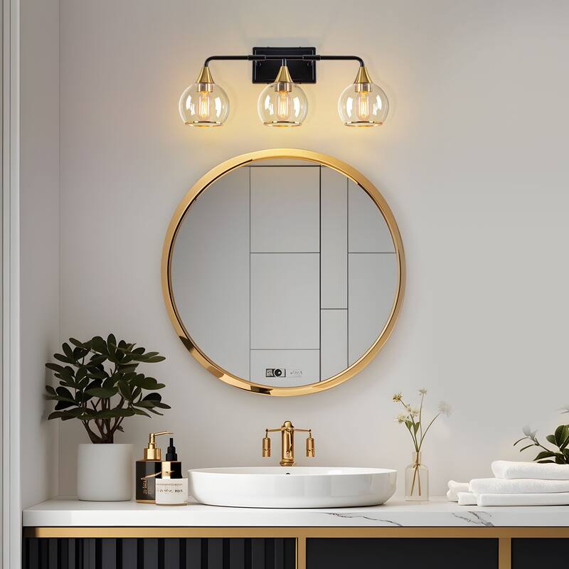 Starsky 3/4 Lights Modern Vanity Light Clear Globe Glass Shades