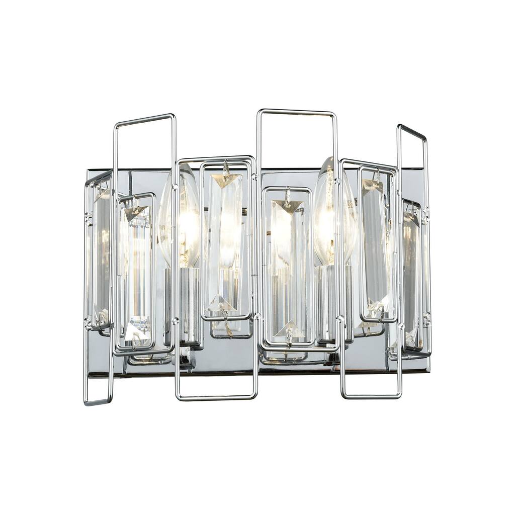 Elk Home Crosby Polished Chrome Crystal 2 Light Vanity Light