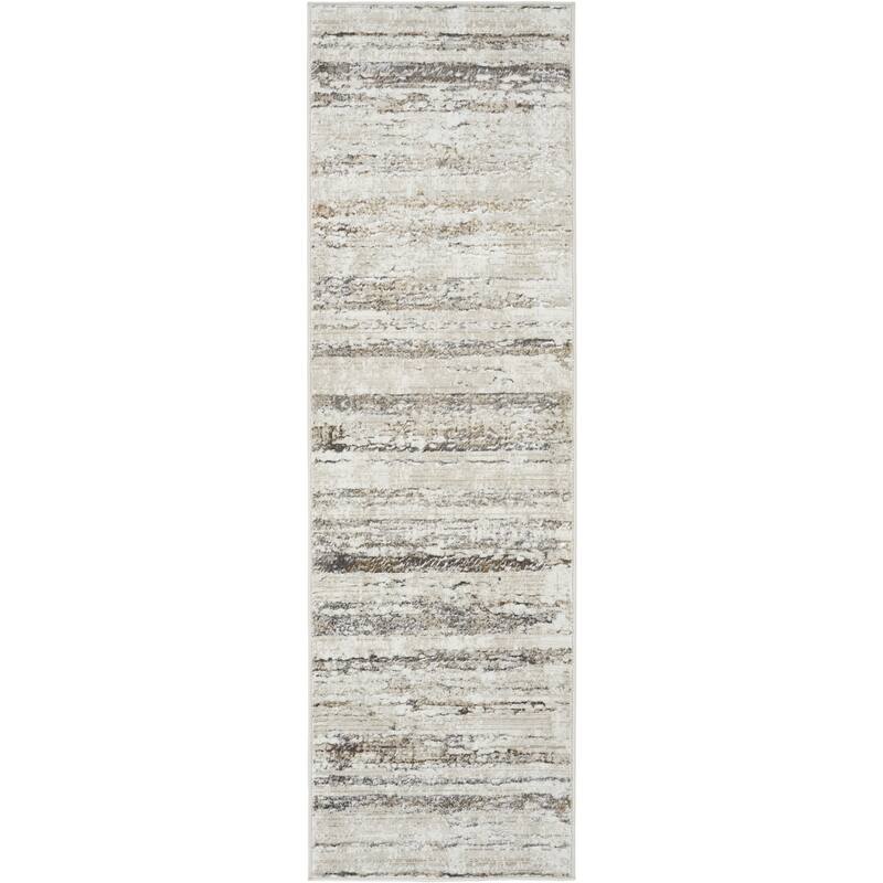 Futul Abstract Modern Non Skid Stain Resistant Area Rug By HomeRoots - 90' X '27' X '0.39