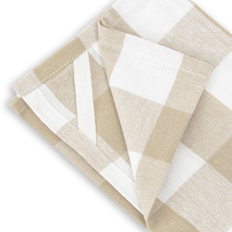 Fabstyles Country Check Cotton Kitchen Towel Set of 4 - 18x28