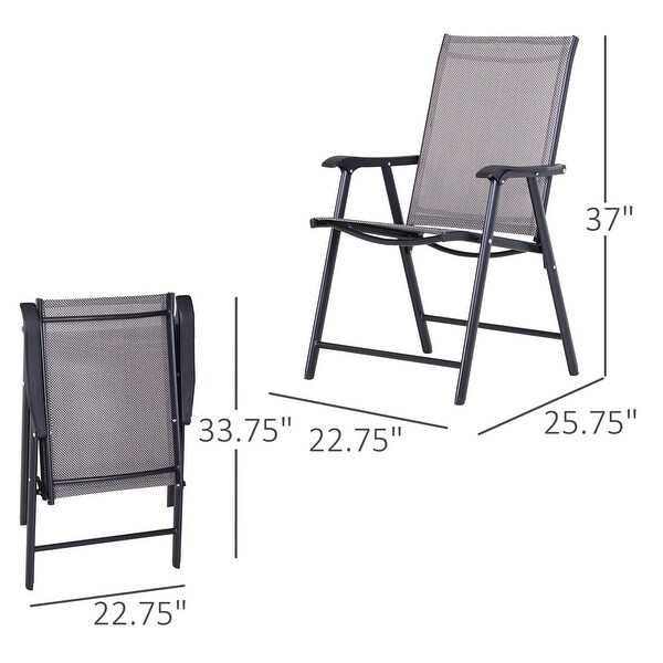 Grey folding online patio chairs