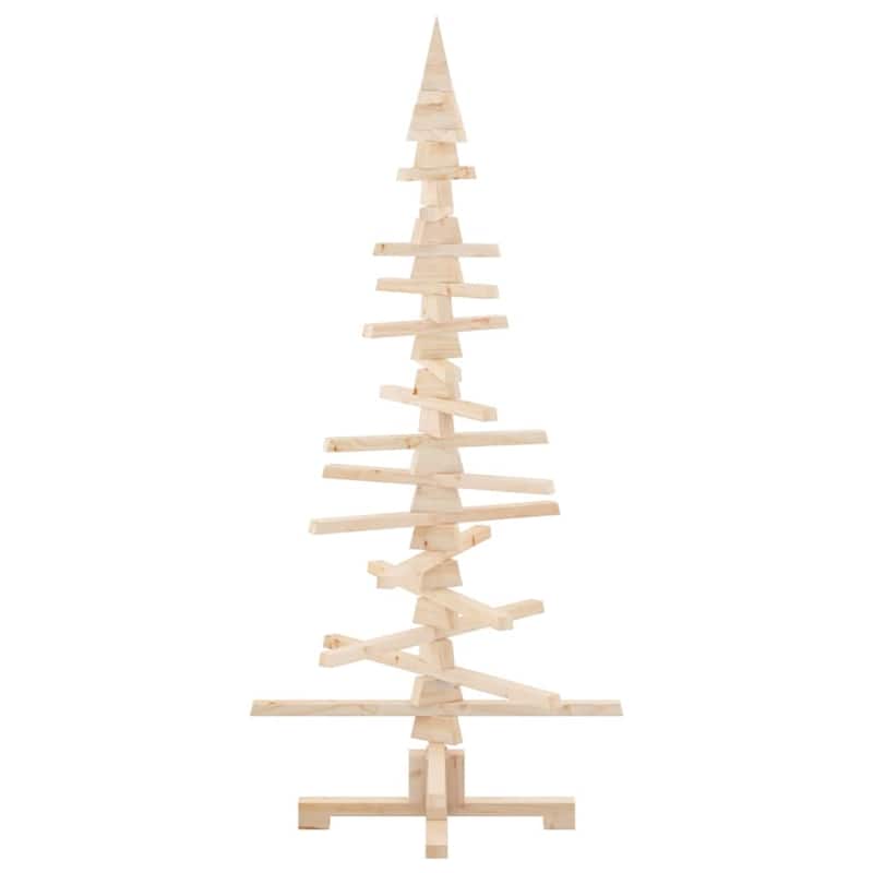 vidaXL Wooden Christmas Tree Natural Wood Solid Pine Wood 59.1 in - 30 x 59 x 30